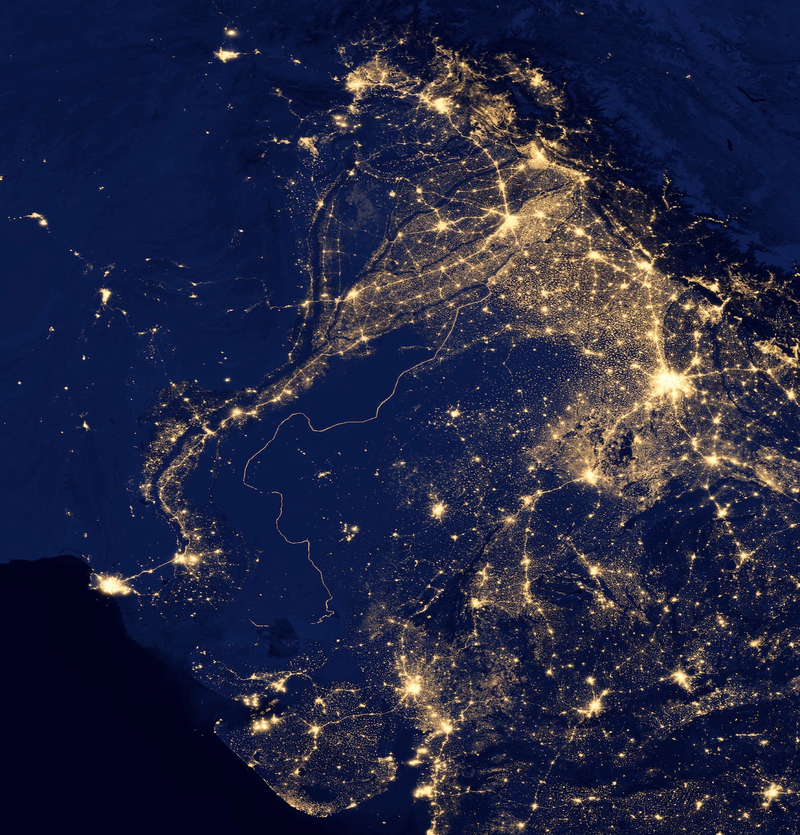 Illustration for article titled What do these nighttime satellite photos reveal about civilization?